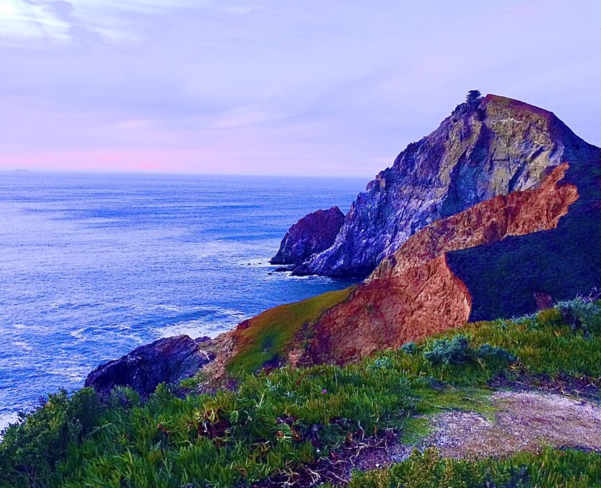 enhanced photo of cliffs along California coast